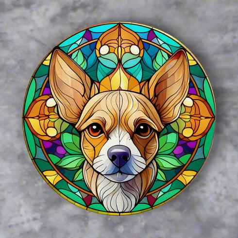 Chihuahua Fawn Glass Suncatcher Worktop Saver